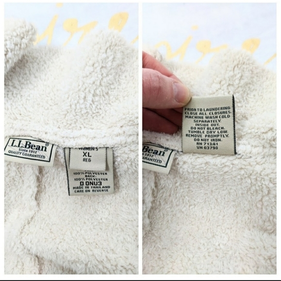 L.L.Bean Sherpa Lined Faux Suede Button Down Vest - Picture 7 of 7